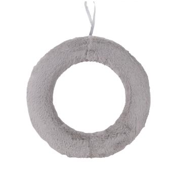 POLYSTYRÉNOVÁ POLOKORUNA S PLYŠOVOU KOŽUŠINOU, SIVÁ