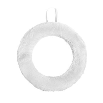 POLYSTYRÉNOVÁ POLOKORUNA S PLYŠOVOU KOŽUŠINOU, BIELA