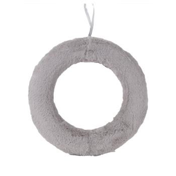 POLYSTYRÉNOVÁ POLOKORUNA S PLYŠOVOU KOŽUŠINOU, SIVÁ