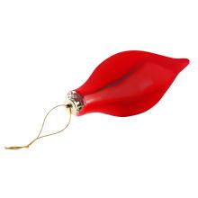 VIANOČNÁ OZDOBA, TVAR KVAPKY, LESKLÁ, ČERVENÁ