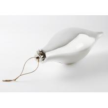 VIANOČNÉ OZDOBY V TVARE KVAPKY, LESKLÉ, BIELE