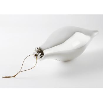 VIANOČNÉ OZDOBY V TVARE KVAPKY, LESKLÉ, BIELE