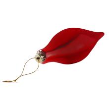 VIANOČNÁ DEKORÁCIA, TVAR KVAPKY, LESKLÁ, BORDOVÁ