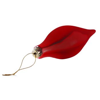 VIANOČNÁ DEKORÁCIA, TVAR KVAPKY, LESKLÁ, BORDOVÁ