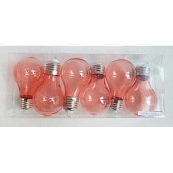 SADA VIANOČNÝCH OZDÔB ŽIAROVIEK V PVC KRABICI, 6 KUSOV, PRÁŠOK