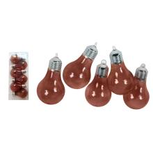 SADA ŽIAROVIEK S VIANOČNÝMI OZDOBAMI V PVC KRABICI, 6 KUSOV, BRONZOVÁ