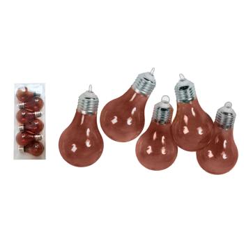 SADA ŽIAROVIEK S VIANOČNÝMI OZDOBAMI V PVC KRABICI, 6 KUSOV, BRONZOVÁ