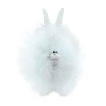 POLYRESINOVÝ KRÁLIK S PERÍM BIELY