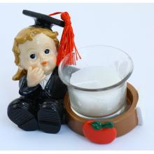 POLYRESINOVÝ SVIETNIK SO SKLENENOU MATURANTKOU