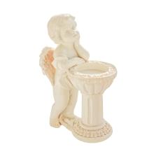 POLYRESINOVÝ ANJEL SO STĹPOM, BIELY