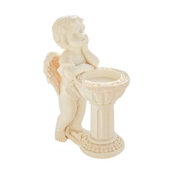 POLYRESINOVÝ ANJEL SO STĹPOM, BIELY