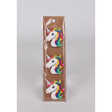 POLYRESINOVÝ SAMOLEPIACI JEDNOROŽEC V SÁČKU, 3 KUSY, DÚHA