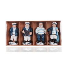 POLYRESINOVÁ CHLADIACA MAGNETKA NÁMORNÍK V DARČEKOVEJ KRABIČKE, 4 KUSY, S NÁPISOM "BALATON"