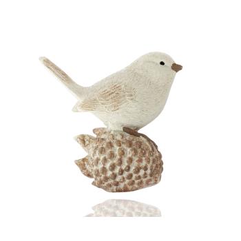 POLYRESINOVÝ VTÁK V KRABICI, BIELY