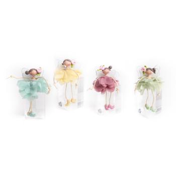 POLYRESINOVÉ DIEVČATKO V ŠATÁCH S VOLÁNIKMI, ZAVESENÉ NOHY, 4 FARBY