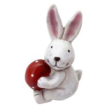 KERAMICKÝ ZAJAC S VAJÍČKOM, SIVÝ