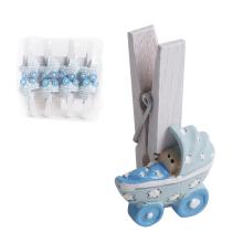 POLYRESINOVÁ PINZETA S KOČÍKOM V SÁČKU, 8 KUSOV, MODRÁ