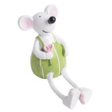 DEKORÁCIA Z POLYRESINU, CHLAPEC - MYŠ, ZÁVESNÉ NOŽIČKY, ZELENÁ