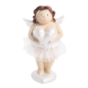 POLYRESINOVÁ DEKORÁCIA, BACUĽATÝ ANJEL SO SRDCOM