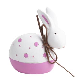 POLYRESINOVÁ DEKORÁCIA, KRÁLIK S KVETOM, BODKY