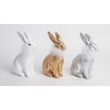 POLYRESINOVÁ DEKORÁCIA, KRÁLIK, OPERENÝ, SEDIACI