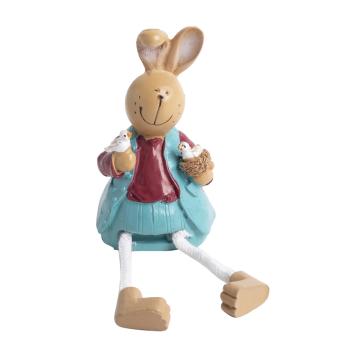 DEKORÁCIA Z POLYRESINU, KRÁLIČÍ CHLAPEC, ZÁVESNÉ NOŽIČKY, HNEDÁ