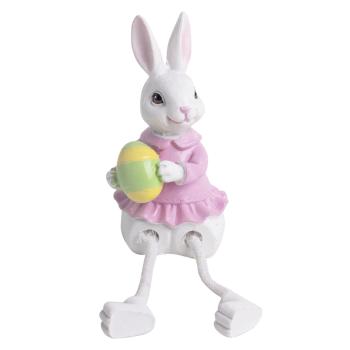 DEKORÁCIA Z POLYRESINU, ZAJAC S VAJÍČKOM V SUKNI, ZÁVESNÉ NOŽIČKY