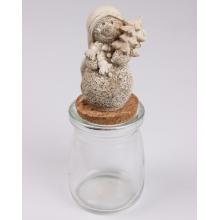 POLYRESINOVÁ SKLENENÁ KUPOLA SNEHULIAKA S BOROVICOU, BIELA/ZLATÁ