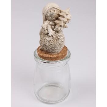 POLYRESINOVÁ SKLENENÁ KUPOLA SNEHULIAKA S BOROVICOU, BIELA/ZLATÁ