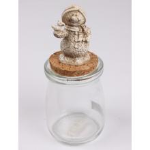 POLYRESINOVÁ SKLENENÁ KUPOLA SNEHULIAKA S VTÁKOM, BIELA/ZLATÁ