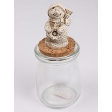 POLYRESINOVÁ SKLENENÁ KUPOLA SNEHULIAKA S VENCOM, BIELA/ZLATÁ