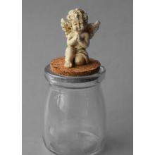 POLYRESINOVÁ SKLENENÁ ZÁTKA MODLIACI SA ANJEL, BIELA/ZLATÁ