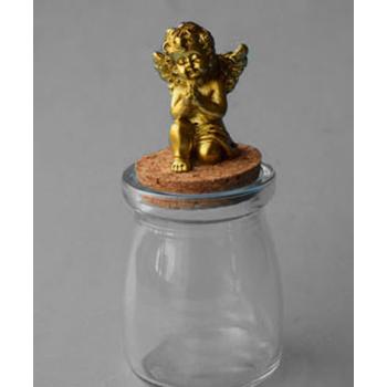 POLYRESINOVÁ SKLENENÁ ZÁTKA MODLIACI SA ANJEL, ZLATÁ