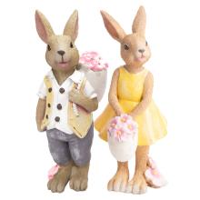 POLYRESINOVÝ KRÁLIK CHLAPEC ALEBO DIEVČA, STOJACI, ŽLTÝ