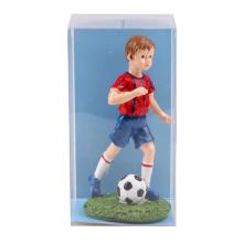 POLYRESINOVÝ FUTBALISTA Z PLEXISKLA, ČERVENÝ/MODRÝ