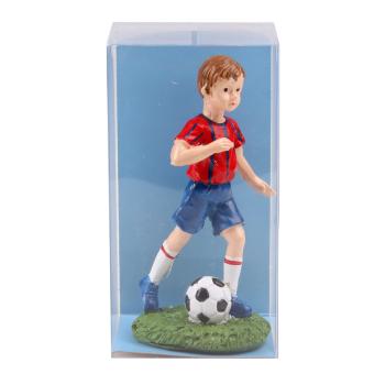 POLYRESINOVÝ FUTBALISTA Z PLEXISKLA, ČERVENÝ/MODRÝ