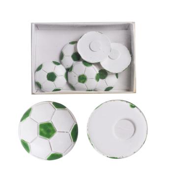 POLYRESINOVÁ SAMOLEPIACA FUTBALOVÁ SÚPRAVA, 6 KUSOV, BIELA ALEBO ZELENÁ