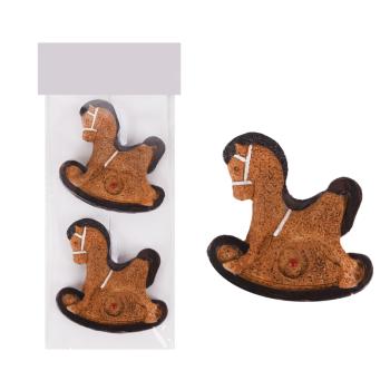 POLYRESINOVÁ ZÁVESNÁ PERNÍKOVÁ HOJDAČKA VO VRECKU V PAPIEROVEJ KRABICI, 2 KUSY