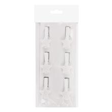 POLYRESINOVÁ PINZETA S HVIEZDOU V SÁČKU, 6 KUSOV, BIELA