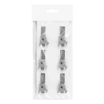 POLYRESINOVÁ PINZETA S ROHMI V SÁČKU, 6 KUSOV, STRIEBORNÁ