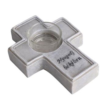 POLYRESINOVÁ DEKORÁCIA, KRÍŽ S MILOSŤOU