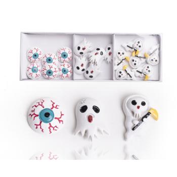 POLYRESINOVÁ SÚPRAVA HALLOWEENSKEHO OKA ALEBO DUCHA V PAPIEROVEJ ŠKATUĽKE, 18 KUSOV