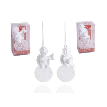 POLYRESINOVÝ ANJEL V PVC KRABICI, BIELY