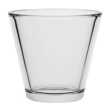 SKLENENÁ VÁZA, OKRÚHLE "V", ČÍRA