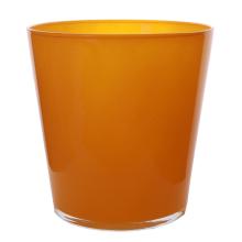 SKLENENÁ VÁZA TVARU "V" ŽLTÁ