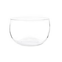 SKLENENÁ MISKA, ČÍRA, OKRAJ BRÚSENÝ ZA TEPLA