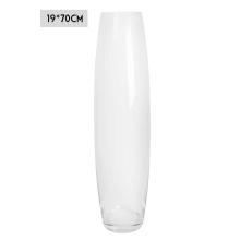 SKLENENÁ VÁZA V TVARE BRUCHA, ČÍRA, S HORÚCO BRÚSENÝMI OKRAJMI