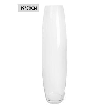 SKLENENÁ VÁZA V TVARE BRUCHA, ČÍRA, S HORÚCO BRÚSENÝMI OKRAJMI