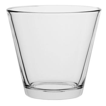 SKLENENÁ VÁZA V TVARE "V" ČÍRA