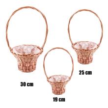 SÚPRAVA PRÚTENÝCH KOŠÍKOV S VEĽKÝMI UŠAMI, 3 KUSY, S PODŠÍVKOU, PRÍRODNÁ